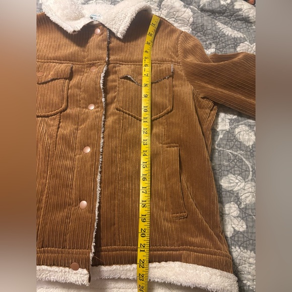 Grace & Lace Brown Corduroy Y2K Inspired Teddy Jacket with Cream Lining - Picture 11 of 11